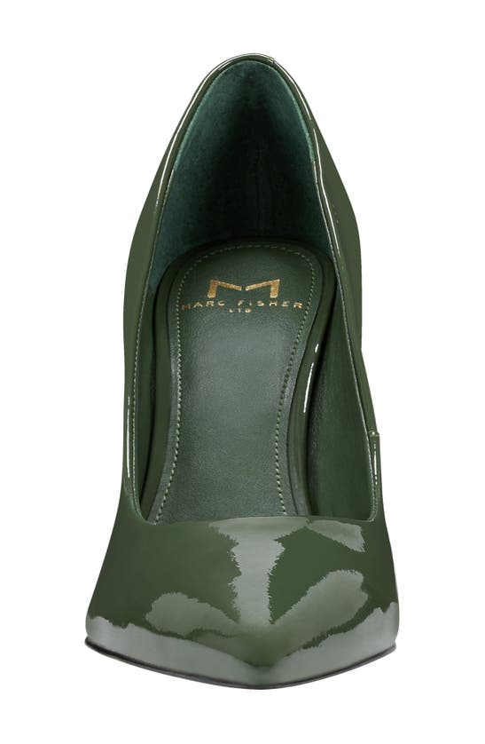 Marc Fisher Ltd Sassie Pointed Toe Pump In Medium Green Patent