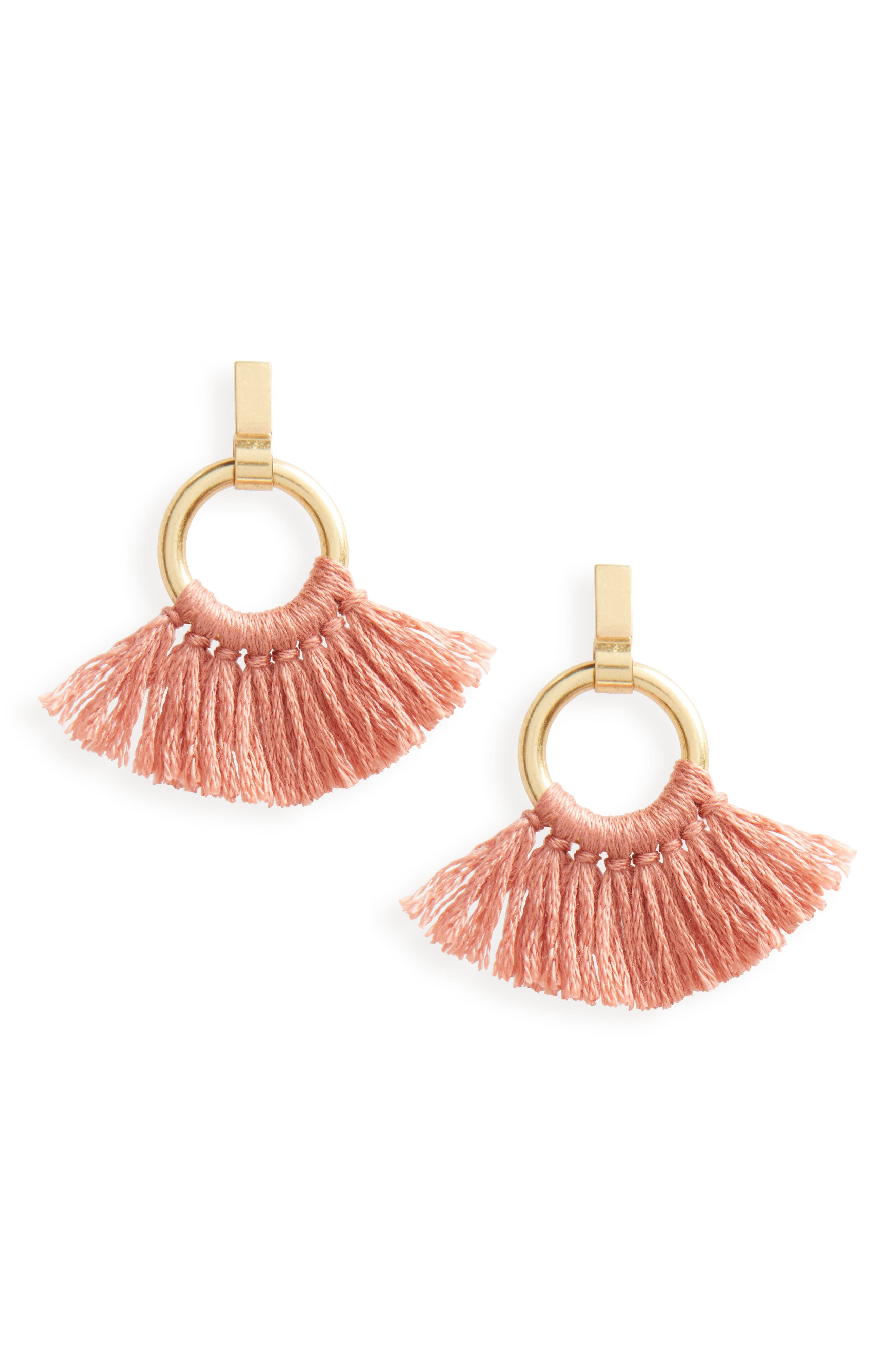 madewell tassel hoop earrings
