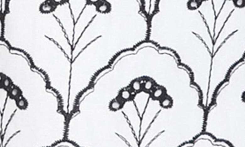 London Times Embroidered Cotton Eyelet Shift Dress In White Black
