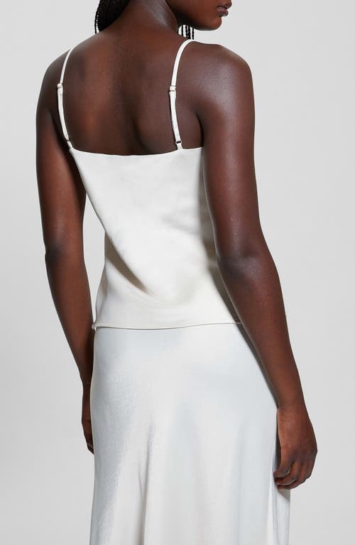 Guess Anastasia Satin Camisole In Cream White Multi