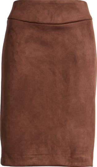 Tahari ASL Faux Suede Pencil Skirt Nordstrom