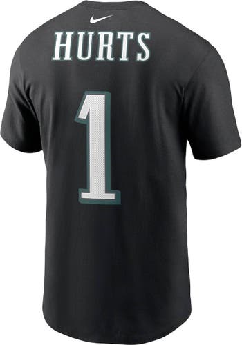 Nike Men's Nike Jalen Hurts Black Philadelphia Eagles Player Name & Number  T-Shirt