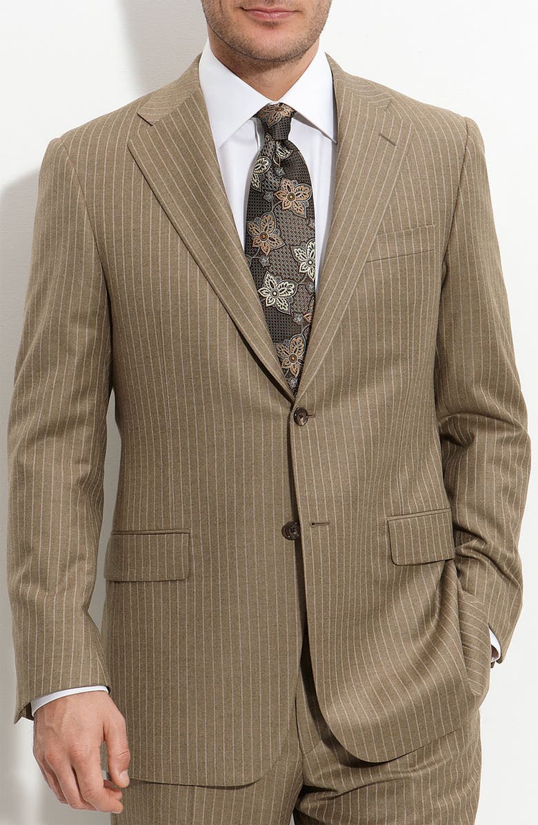 Hickey Freeman Tan Stripe Worsted Wool Suit | Nordstrom