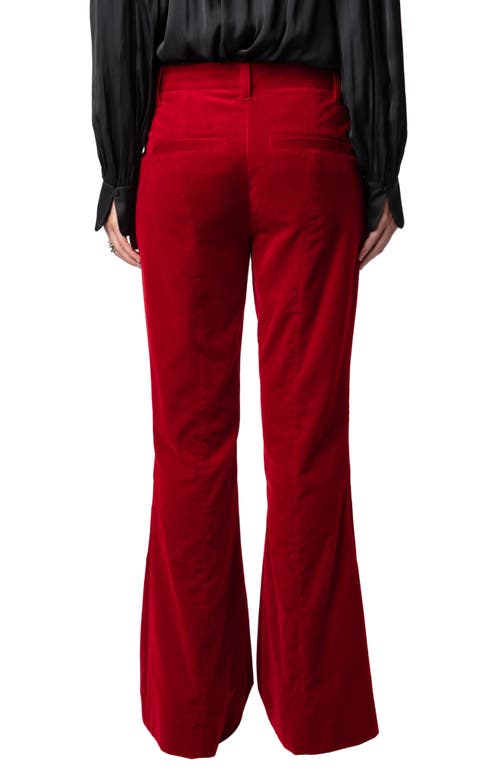 Shop Zadig & Voltaire Prevy Cotton Velveteen Flare Leg Pants