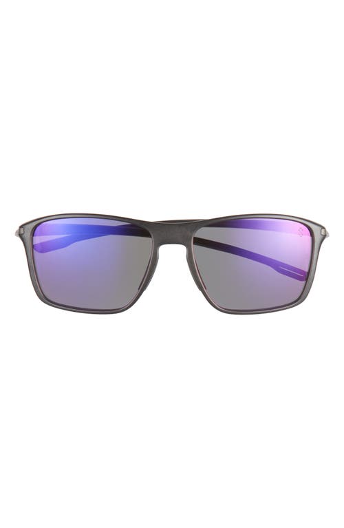 Vingt Sept 59mm Rectangular Sport Sunglasses in Black/Smoke Polarized