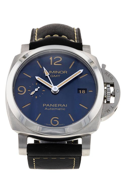 Watchfinder & Co. Panerai Preowned 2019 Luminor GMT Leather Strap Automatic Watch, 44mm in Black/blue 