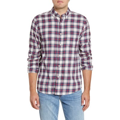 Faherty Everyday Regular Fit Plaid Button-Down Sport Shirt, Red