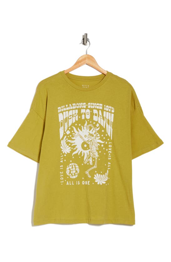 Shop Billabong Darling Cotton Graphic T-shirt In Seaweed