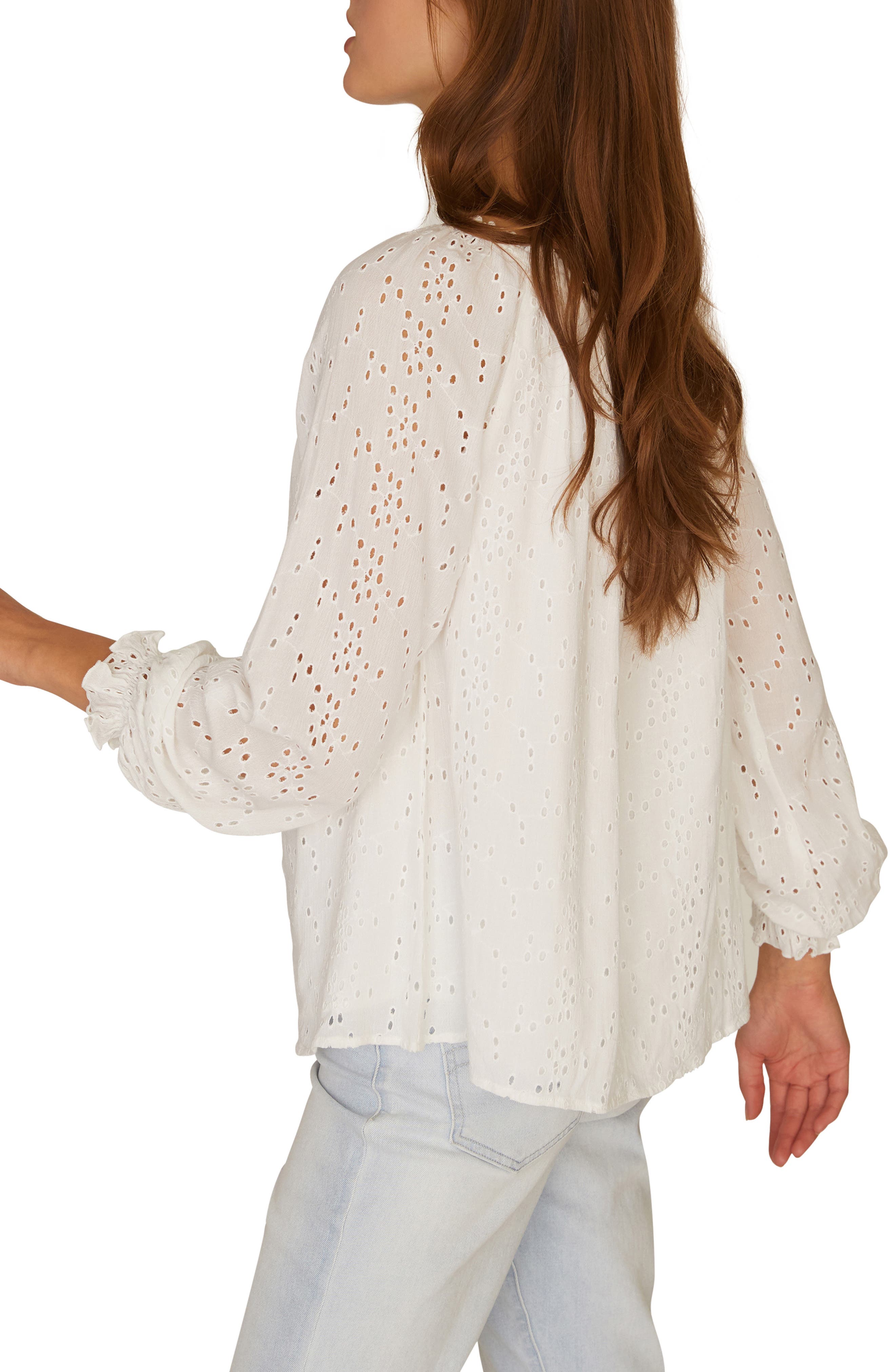 sanctuary eyelet peasant blouse