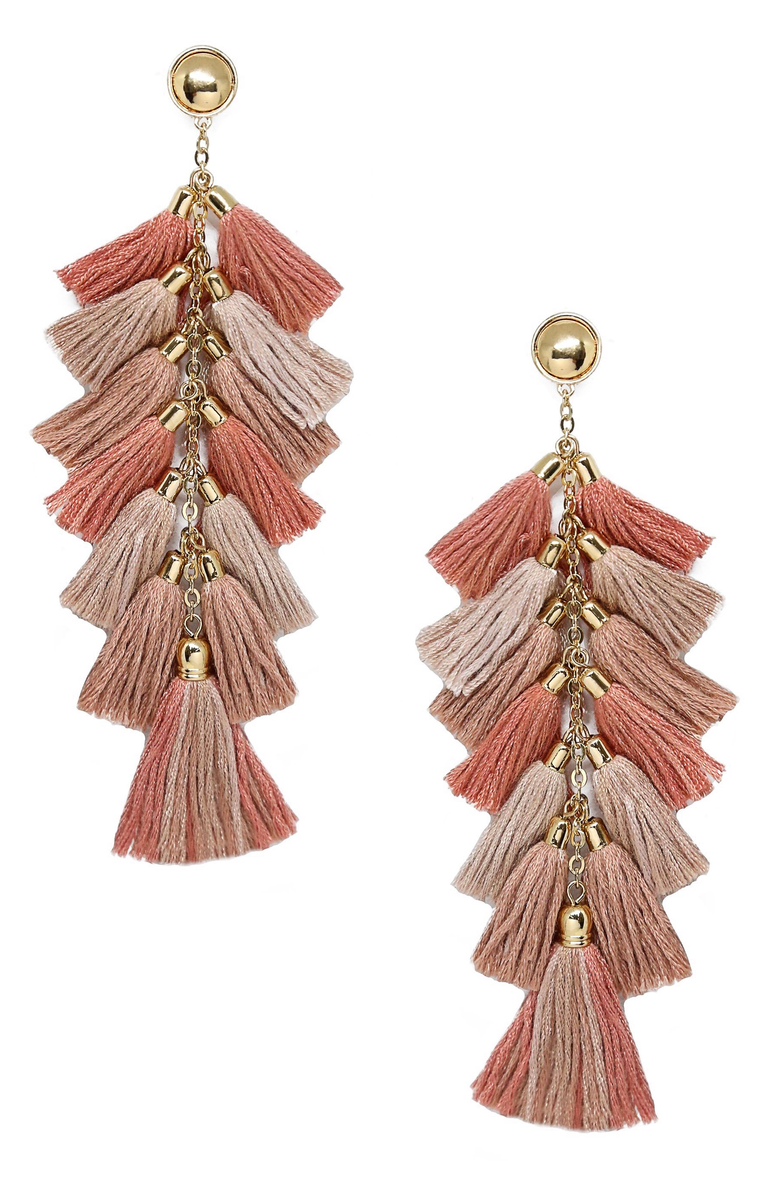 Ettika Multi Tassel Statement Earrings Nordstrom