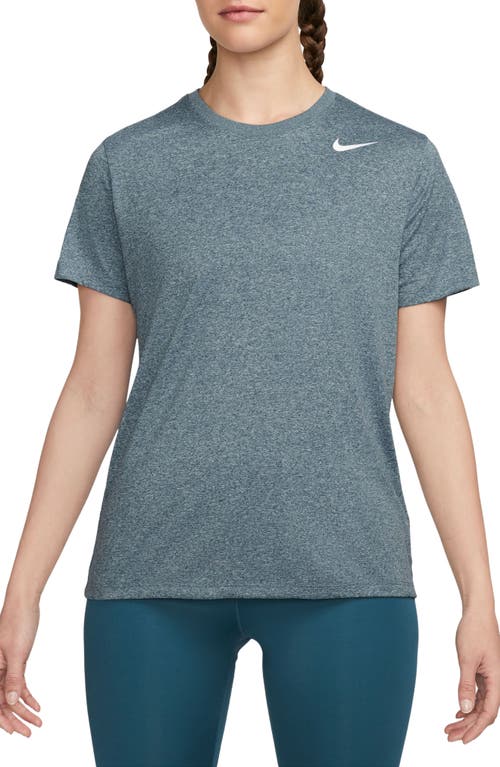 Shop Nike Dri-fit Crewneck T-shirt In 328deep Jungle/pure