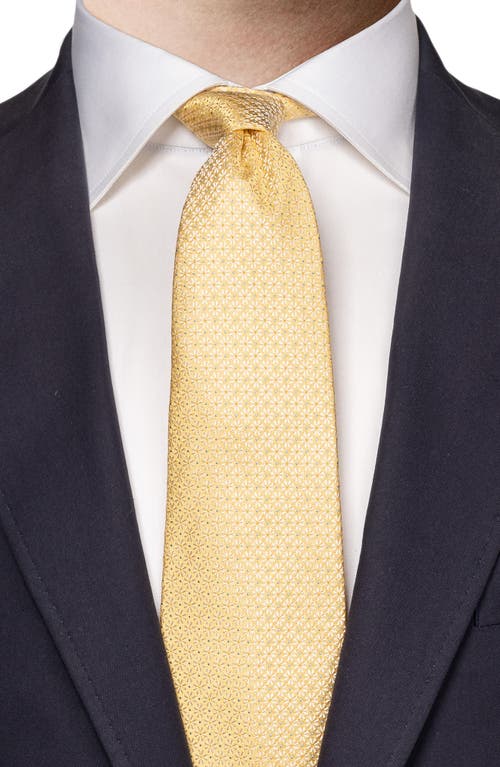 Shop Eton Floral Silk Tie In Lt/pastel Yellow