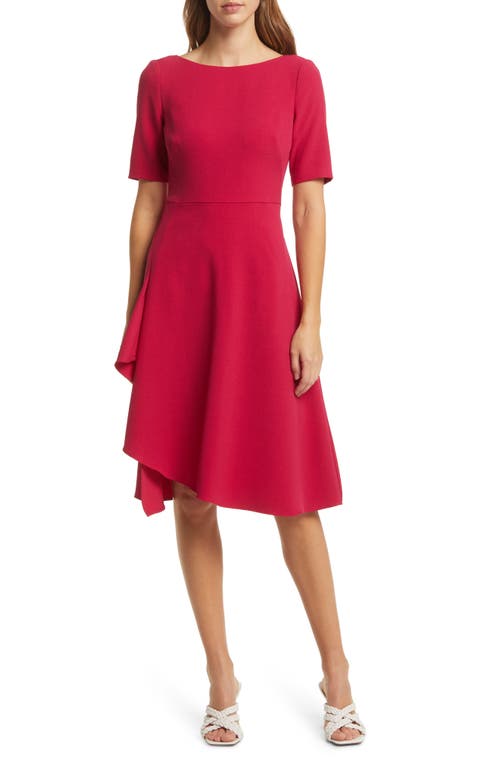 Eliza J Side Ruffle A-Line Dress Pomegranate at Nordstrom,