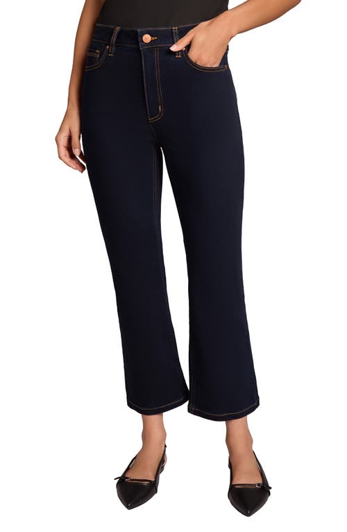 Jones New York High Waist Crop Kick Flare Jeans in Indigo Rinse Wash 