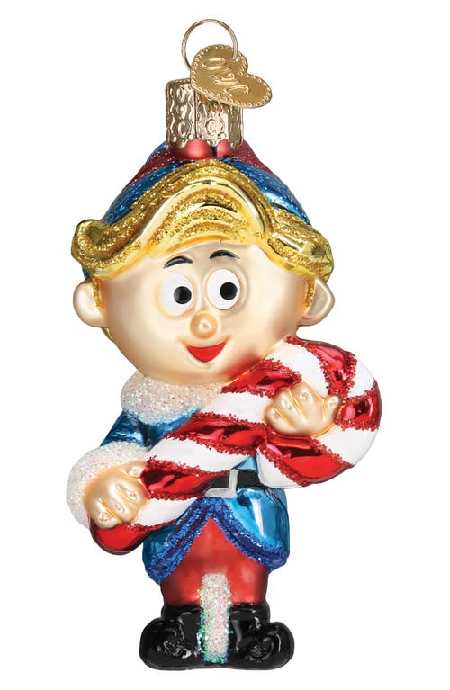 Old World Christmas Elf Ornament In Blue/red/white