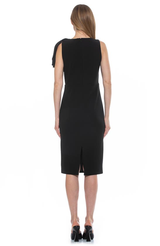 Alexia Admor Draped Sheath Midi Dress In Black | ModeSens