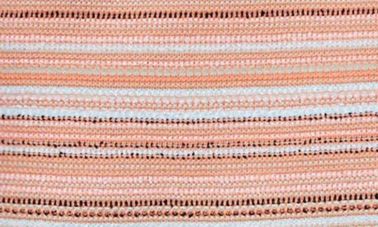 Shop Ming Wang Stripe Tweed Dress In Coral Sand/oceanfront/limeston