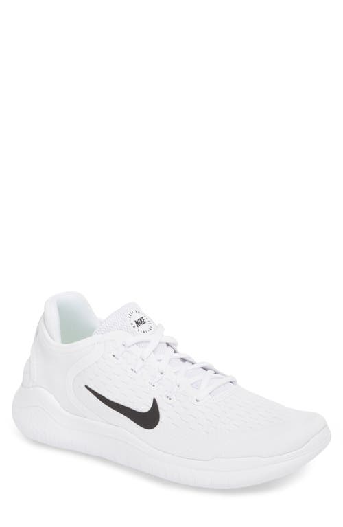 Shop Nike Free Rn 2018 Running Shoe In White/black