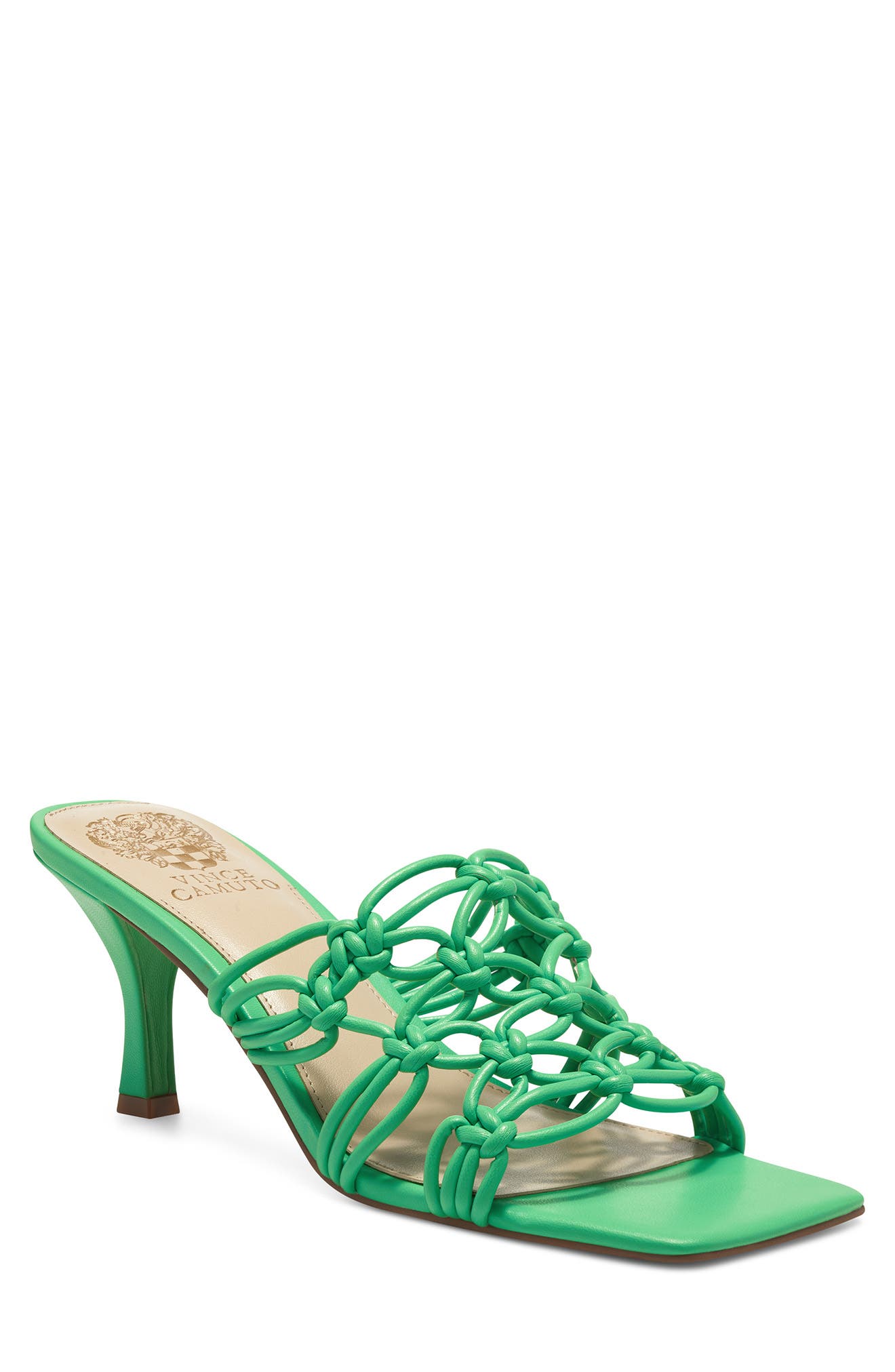 Vince Camuto Aleya Woven Mule Sandal In Island Green | ModeSens