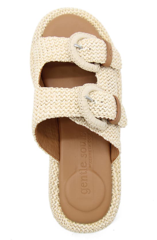 Shop Gentle Souls By Kenneth Cole Theresa Platform Slide Sandal In Natural Raffia