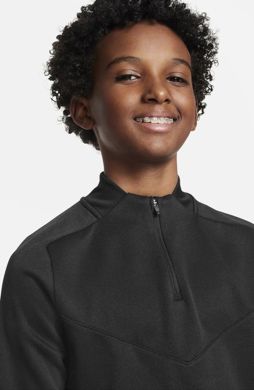 Shop Nike Kids' Dri-fit Tech Quarter Zip Pullover In Black/black