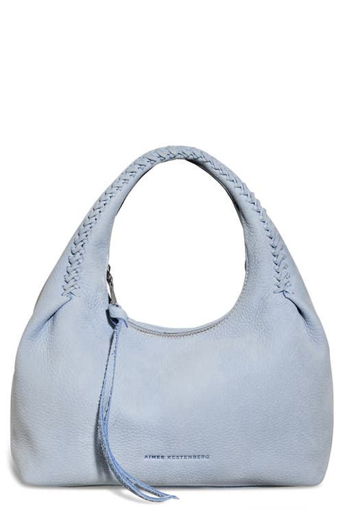 Aura Leather Top Handle Bag in Breeze Blue Nubuck