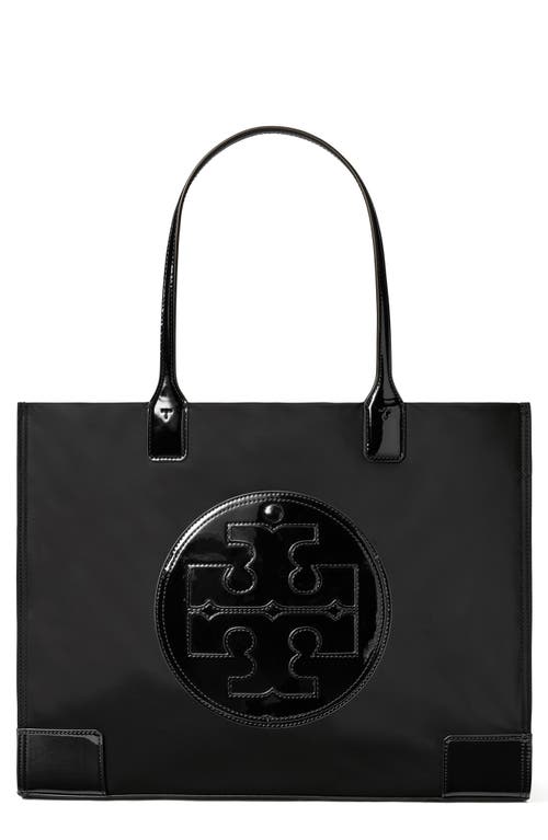 Tory Burch Small Ella Patent Tote Bag in Black at Nordstrom