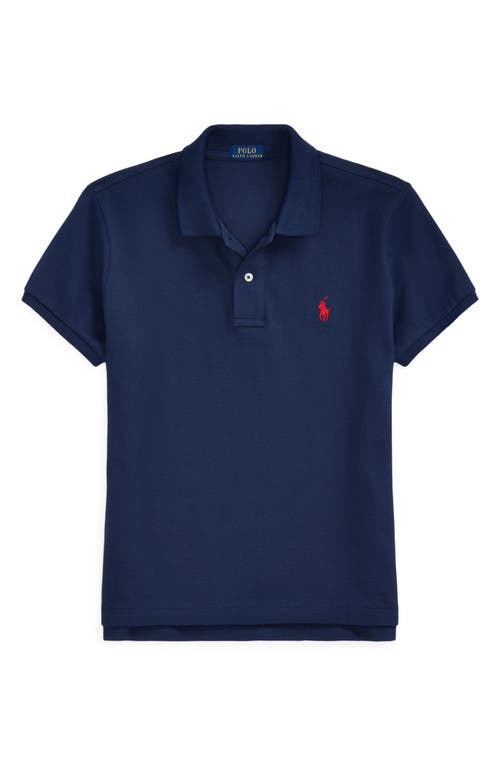 Polo Ralph Lauren Women's Classic Fit Short-sleeve Polo In Newport Navy/red Pp