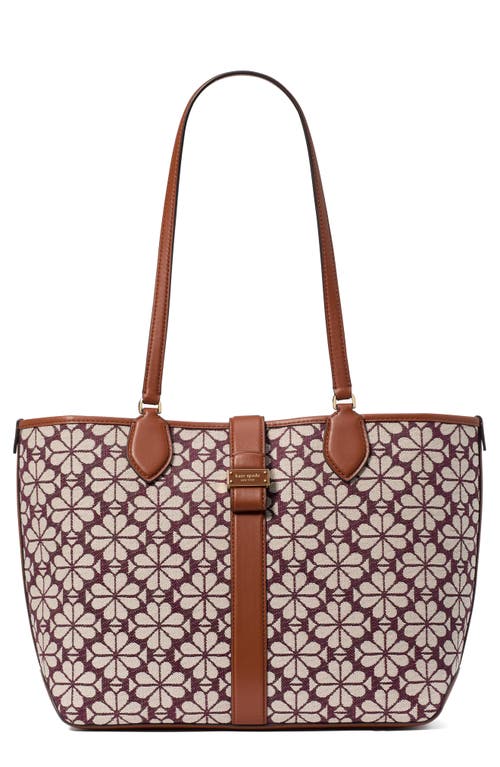 Shop Kate Spade New York Spade Flower Jacquard Tote In Burgundy Multi