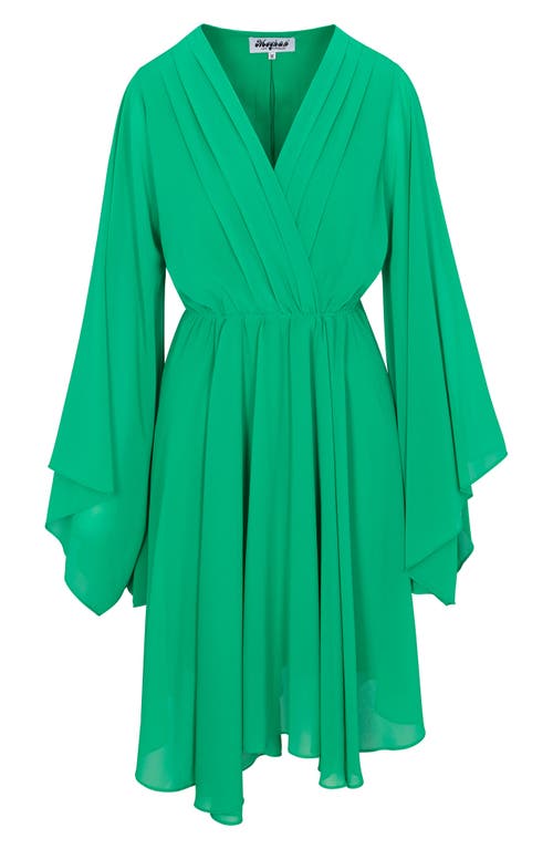 Meghan La Sunset Long Sleeve Minidress In Green