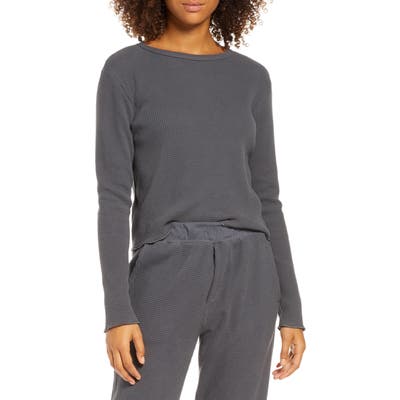 Groceries Apparel Organic Cotton Thermal Pajama Top, Grey