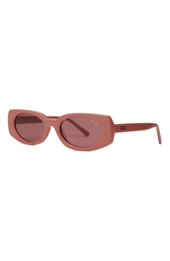 Shop Dezi Booked 52mm Rectangular Sunglasses In Guava / Berry