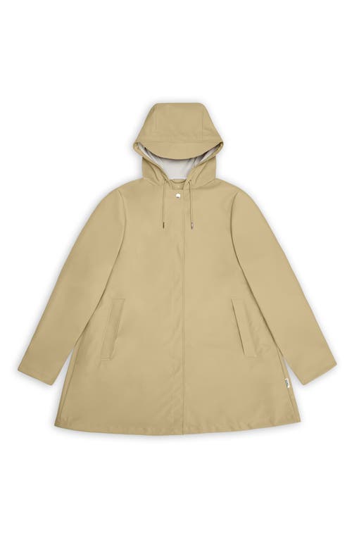 Shop Rains Waterproof A-line Rain Jacket In Sand