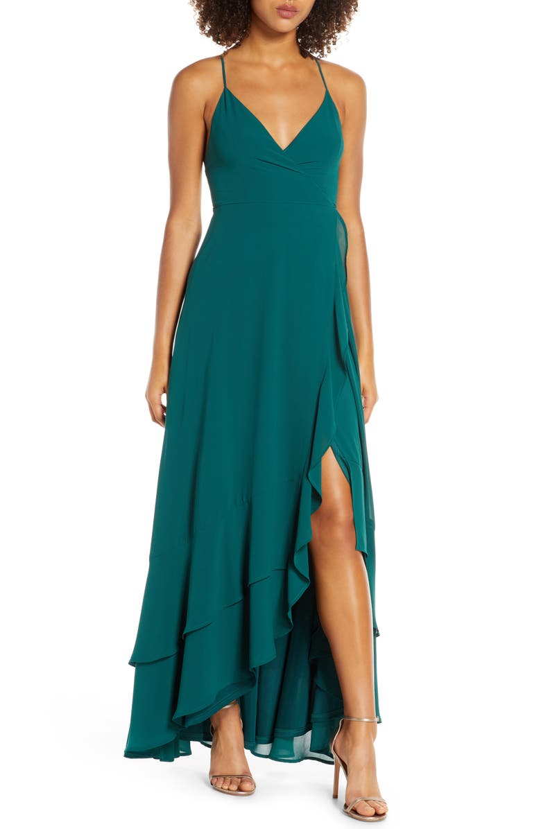 Lulus In Love Forever Lace-Up Back Chiffon Gown | Nordstrom