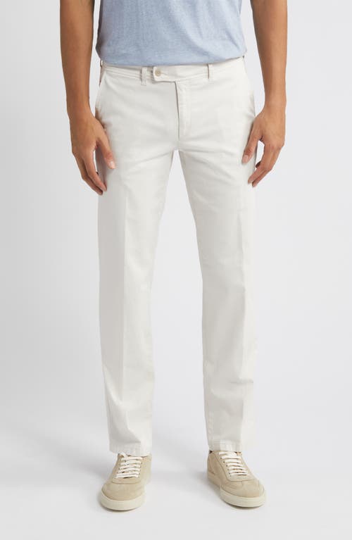 Evans Flat Front Stretch Chinos in Cosy Linen
