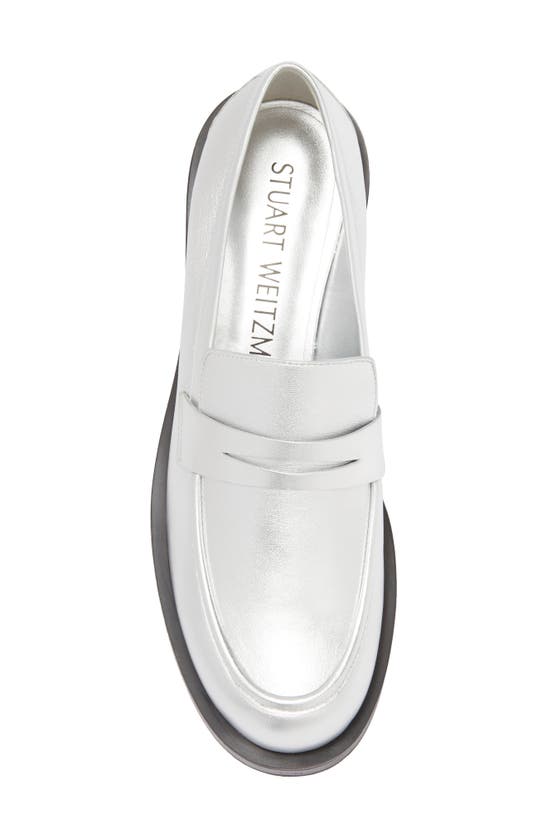 Stuart Weitzman Palmer Bold Loafer In Silver