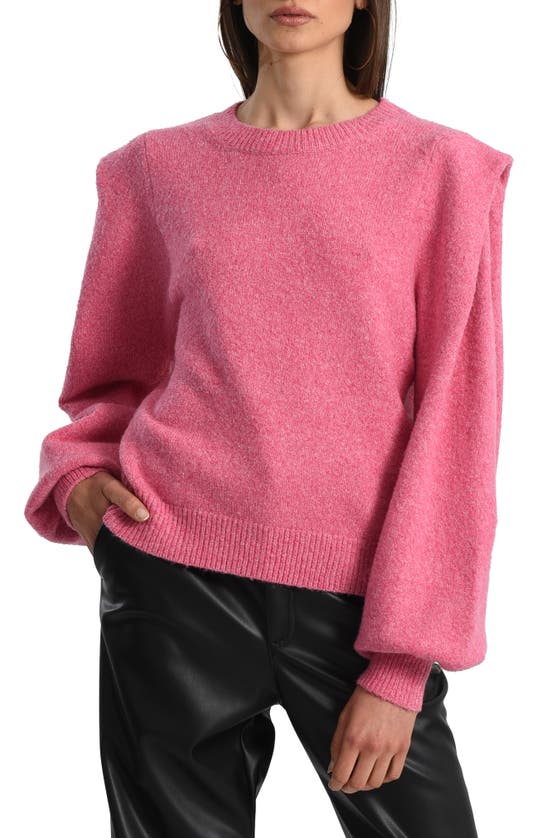Molly Bracken Padded Shoulder Sweater In Pink
