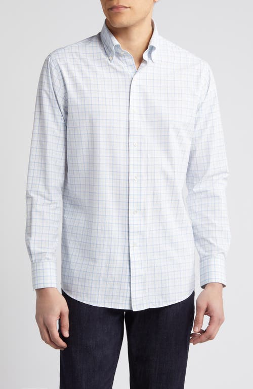 Peter Millar Crown Crafted Wynton Performance Poplin Button-Down Shirt Cascade Blue at Nordstrom,