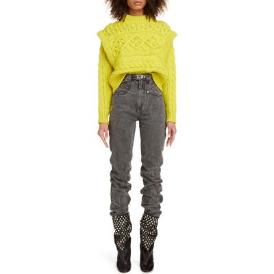 Isabel Marant Layered Cable Wool Sweater, US - Yellow