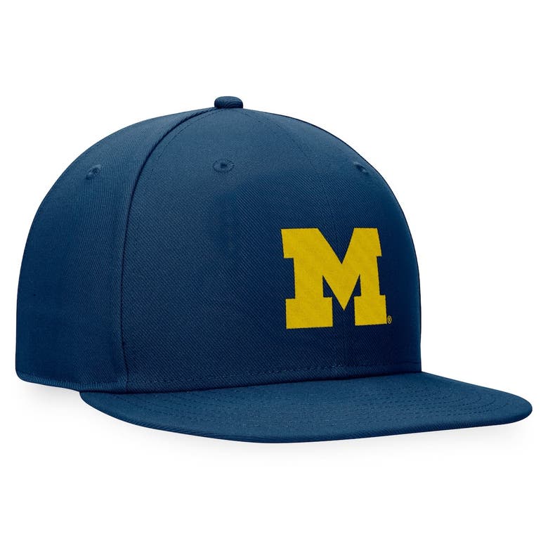 Shop Top Of The World Navy Michigan Wolverines Fitted Hat