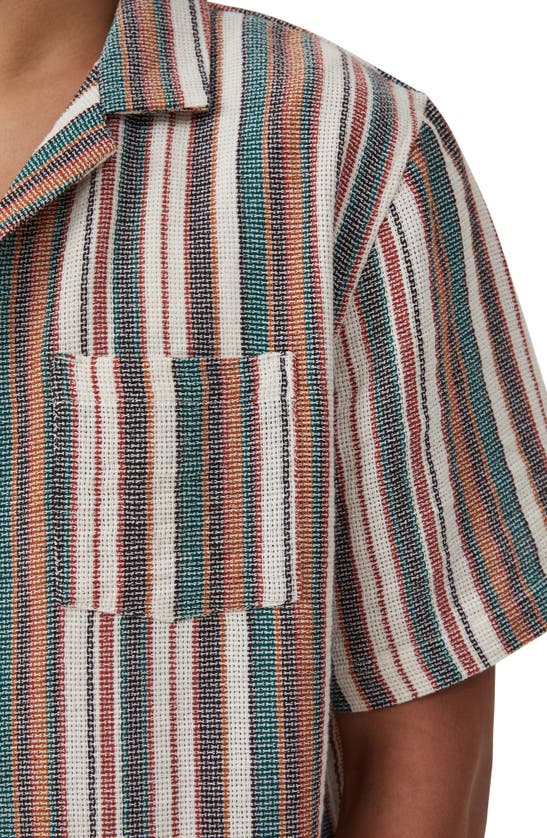 Shop Cotton On Palma Cotton Blend Camp Shirt In Midnight Multi Stripe