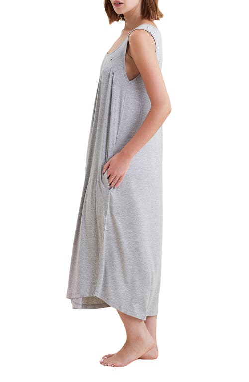 Shop Papinelle Pleated Nightgown In Grey