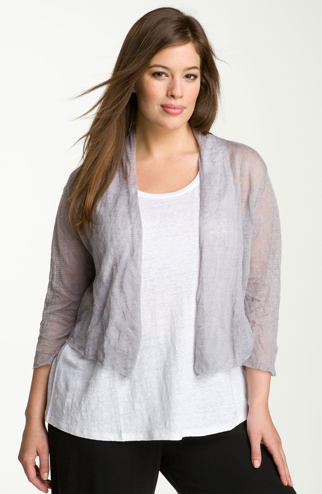 Eileen Fisher Sheer Metallic Cardigan (Plus) Nordstrom