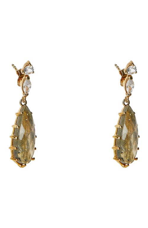 Argento Vivo Sterling Silver Semiprecious Stone Drop Earrings in Gold
