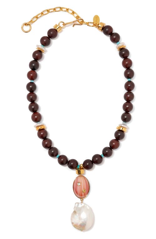 Lizzie Fortunato Gaia Beaded Pendant Necklace in Multi at Nordstrom