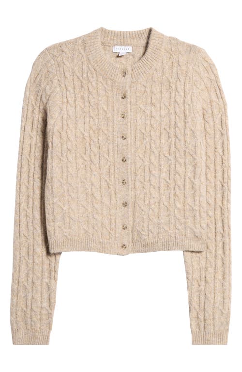 Shop Topshop Cable Stitch Crop Cardigan In Stone