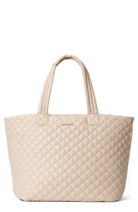 Mz Wallace Large Metro Deluxe Quilted Tote Bag In Buff/light Gold