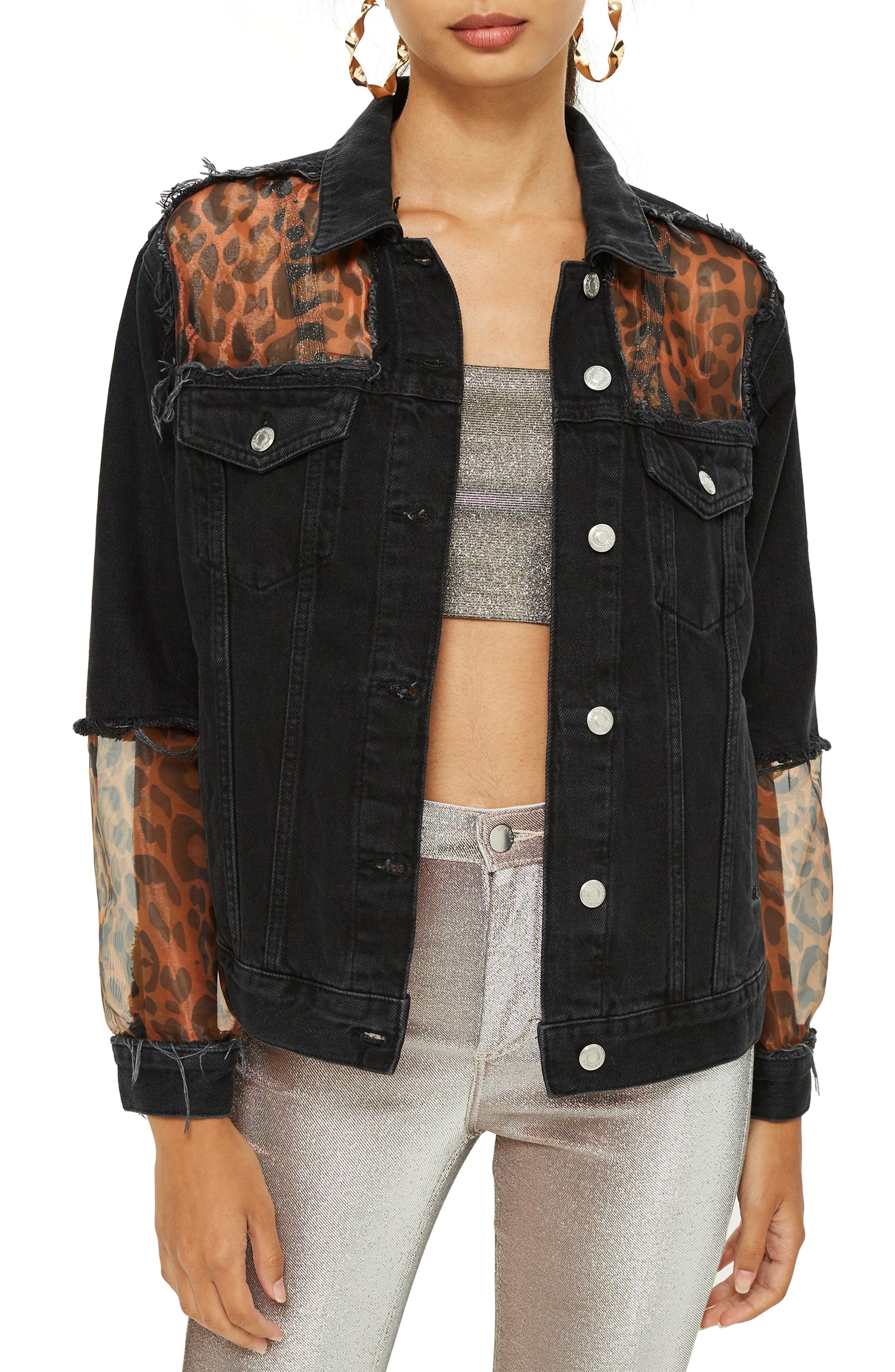 leopard print denim jacket topshop