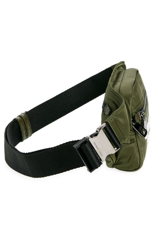 Shop Dolce & Gabbana Dolce&gabbana Rubber Logo Nylon Belt Bag In Verde/militare