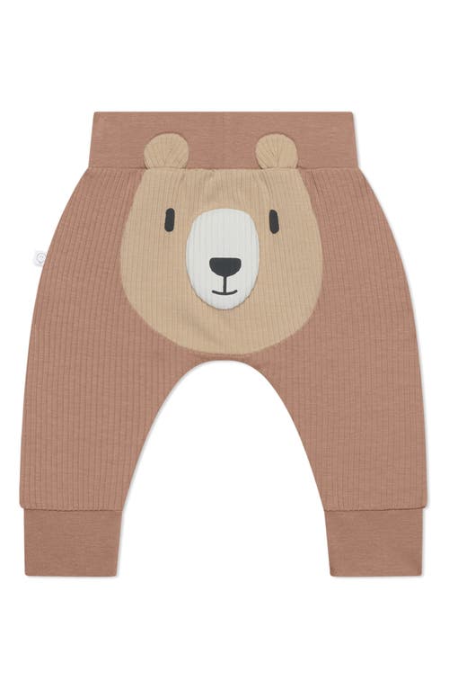 Shop Mori Appliqué Bear Joggers In Bear And Brown